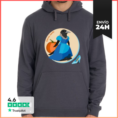 Sudadera Unisex Con Capucha Corneja Cenicienta - Corvus Cornix - latostadora.com - Modalova