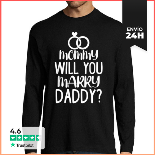 Camiseta Hombre Manga Larga Mamá ¿te Casarás Con Mi Papá? - latostadora.com - Modalova