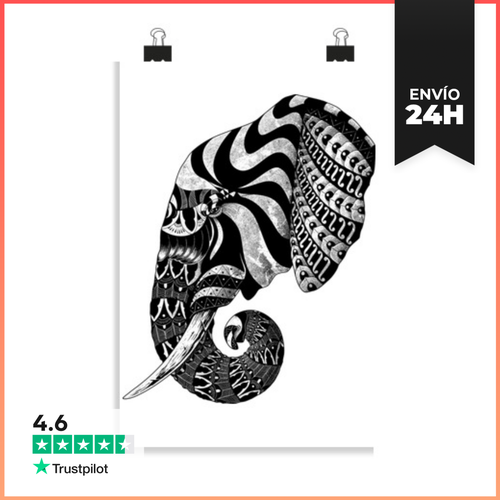 Póster Vertical Elefante Adornado LaTostadora - latostadora.com - Modalova