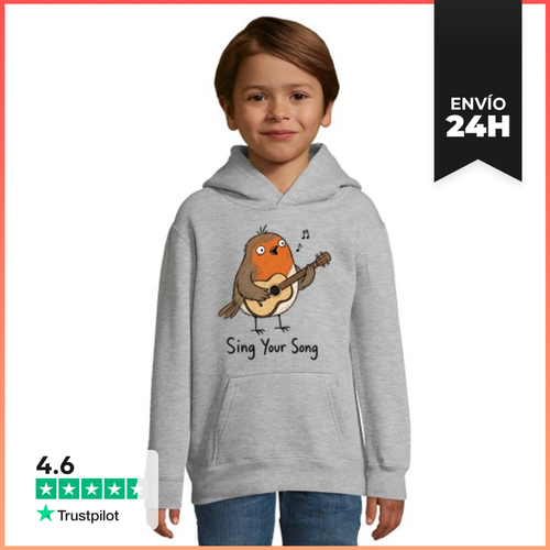 Sudadera Para Niños Con Capucha Robin Playing Guitar And Singing - latostadora.com - Modalova