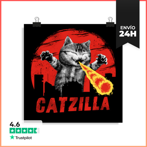 Póster Cuadrado Catzilla LaTostadora - latostadora.com - Modalova