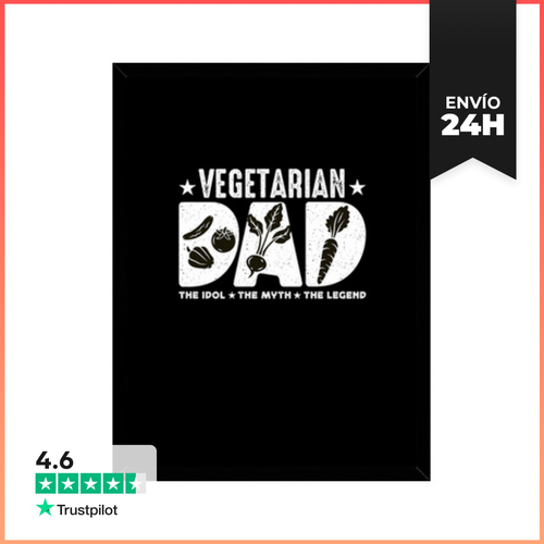 Cuadro Con Marco Vertical Papá Vegetariano El Ídolo El Mito El - latostadora.com - Modalova