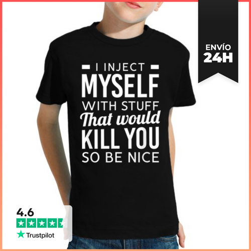 Camiseta Clásica Para Niños Me Inyecto Cosas Tipo 1 Divertidas - latostadora.com - Modalova