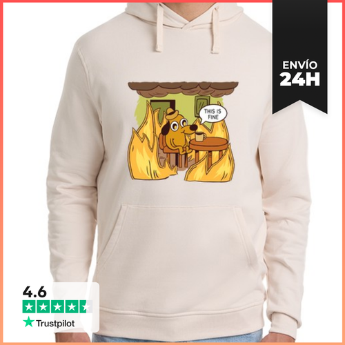 Sudadera Unisex Con Capucha This Is Fine - Sudadera Unisex - latostadora.com - Modalova