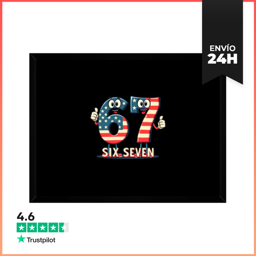 Cuadro Con Marco Horizontal Bandera De EE UU 67 Memes Seis Siete - latostadora.com - Modalova