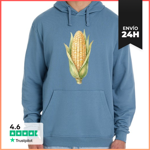 Sudadera Unisex Con Capucha Espiga De Maíz Verde Y Amarillo - latostadora.com - Modalova