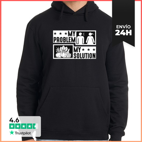 Sudadera Unisex Con Capucha Vegetariano Mi Problema Mi Solución - latostadora.com - Modalova
