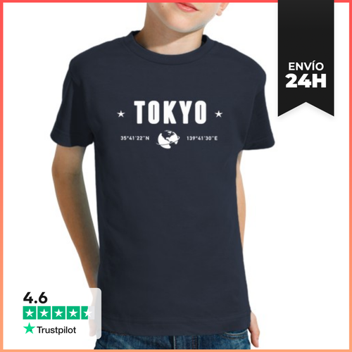 Camiseta Clásica Para Niños Tokio Coordenadas Gps Blanco - latostadora.com - Modalova