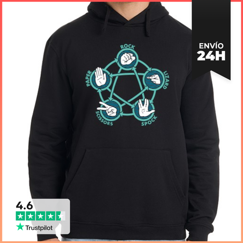 Sudadera Unisex Con Capucha Piedra, Papel, Tijera, Lagarto O - latostadora.com - Modalova