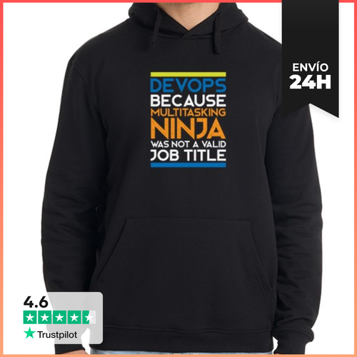 Sudadera Unisex Con Capucha Devops Ninja White LaTostadora - latostadora.com - Modalova