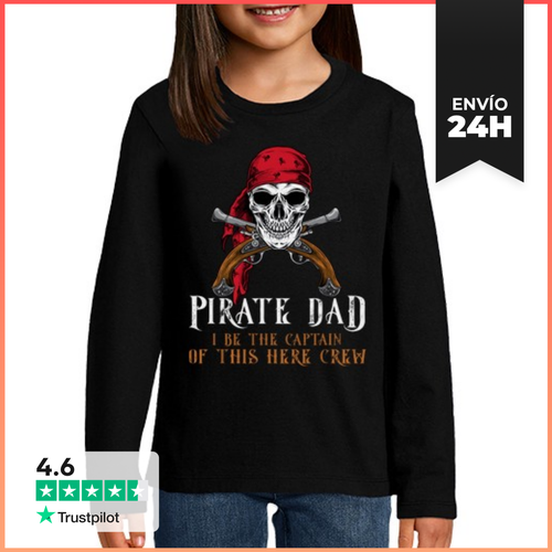 Camiseta Manga Larga Para Niños Papá Pirata Yo Soy El Capitán - latostadora.com - Modalova