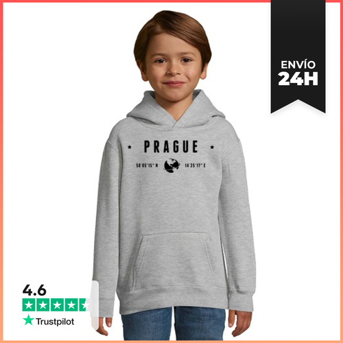 Sudadera Para Niños Con Capucha Texto De Praga En Negro - latostadora.com - Modalova