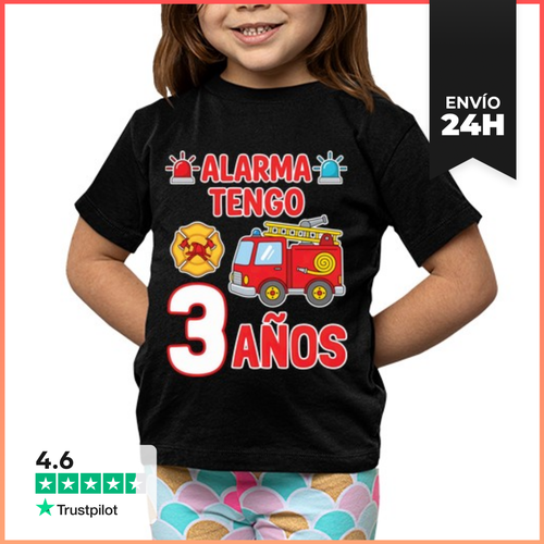 Camiseta Clásica Para Niños Alarma Tengo 3 Años Bombero Tercer - latostadora.com - Modalova