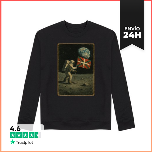 Sudadera Unisex Astronauta En La Luna Con Bandera Vasca - latostadora.com - Modalova