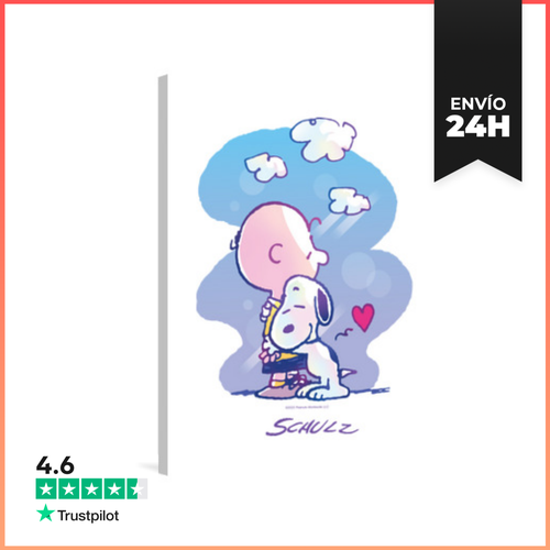 Lienzo Vertical Snoopy Y Charlie Abrazo LaTostadora - latostadora.com - Modalova