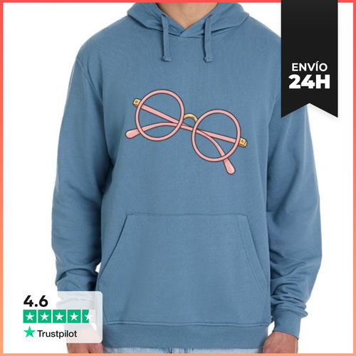 Sudadera Unisex Con Capucha Gafas Redondas Rosas Estilo Lectora - latostadora.com - Modalova