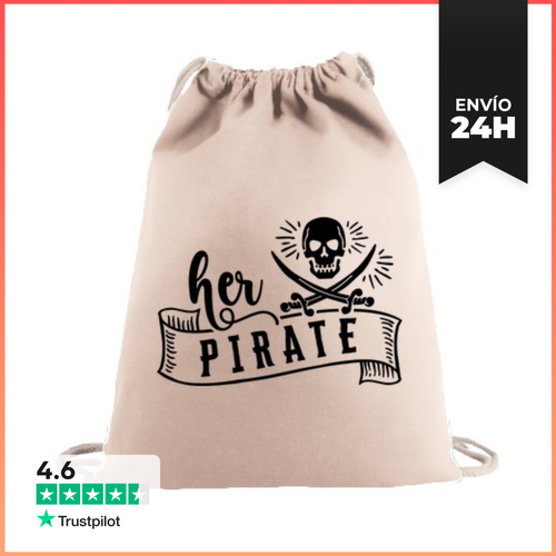 Mochila Saco Con Cuerdas HER PIRATE CALAVERA ESPADAS LaTostadora - latostadora.com - Modalova