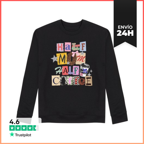 Sudadera Unisex HALF MOM HALF COFFEE COLLAGE LaTostadora - latostadora.com - Modalova