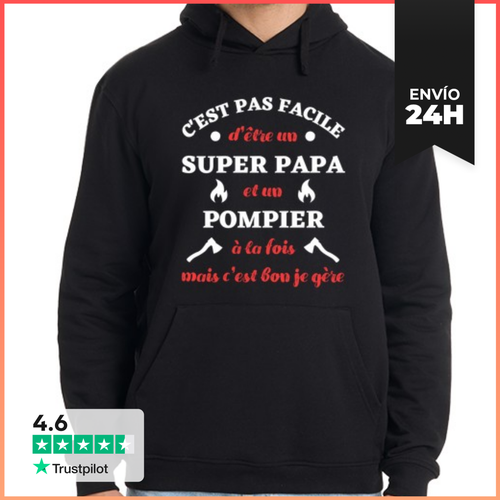 Sudadera Unisex Con Capucha Super Papá Bombero Humor Bombero - latostadora.com - Modalova
