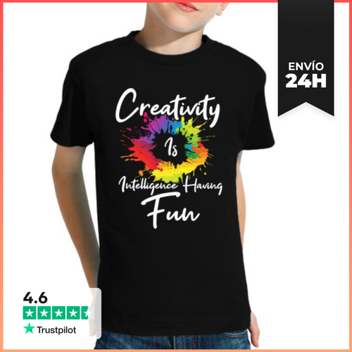 Camiseta Clásica Para Niños La Creatividad Es Inteligencia - latostadora.com - Modalova
