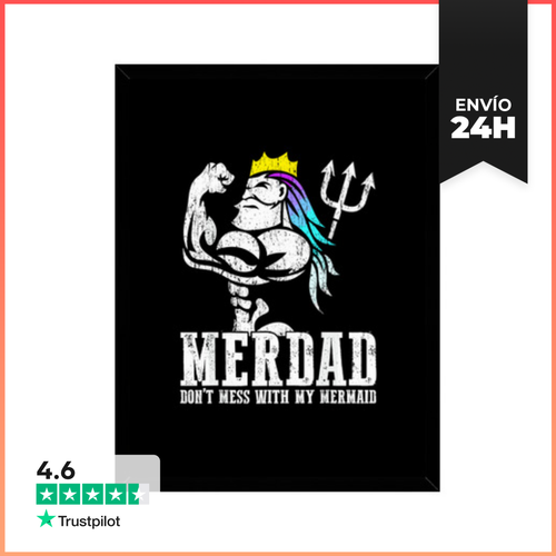 Cuadro Con Marco Vertical Día Del Padre T Merdad No Te Metas Con - latostadora.com - Modalova