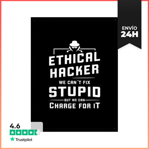 Cuadro Con Marco Vertical Hacker Ético Hacker De Sombrero Blanco - latostadora.com - Modalova