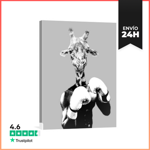 Lienzo Vertical Jirafa De Boxeo LaTostadora - latostadora.com - Modalova