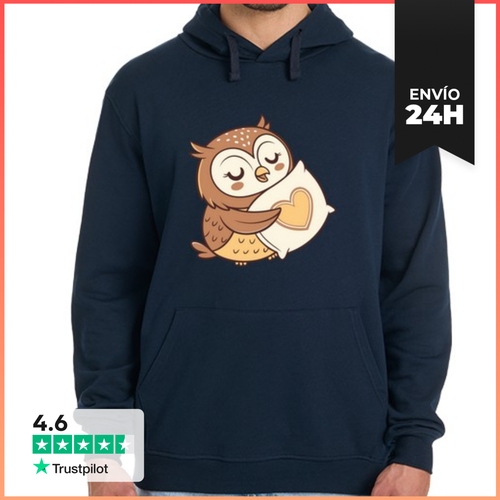 Sudadera Unisex Con Capucha Búho Abrazador Corazón LaTostadora - latostadora.com - Modalova