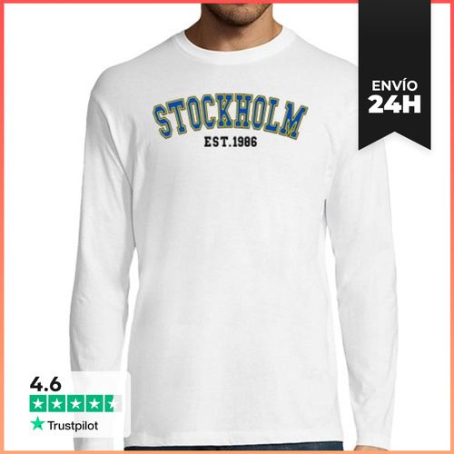 Camiseta Hombre Manga Larga Estocolmo 1986 LaTostadora - latostadora.com - Modalova