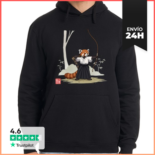 Sudadera Unisex Con Capucha Lindo Panda Rojo Samurái Arquero - latostadora.com - Modalova