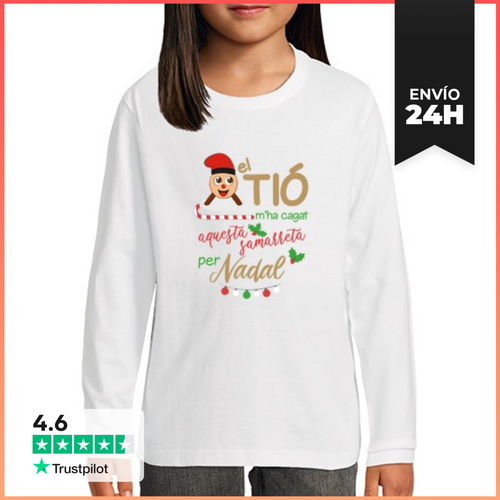 Camiseta Manga Larga Para Niños CAGA TIÓ Samarreta Màniga Llarga - latostadora.com - Modalova