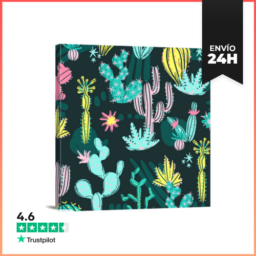 Lienzo Cuadrado Cáctus Estampado Lienzo LaTostadora - latostadora.com - Modalova
