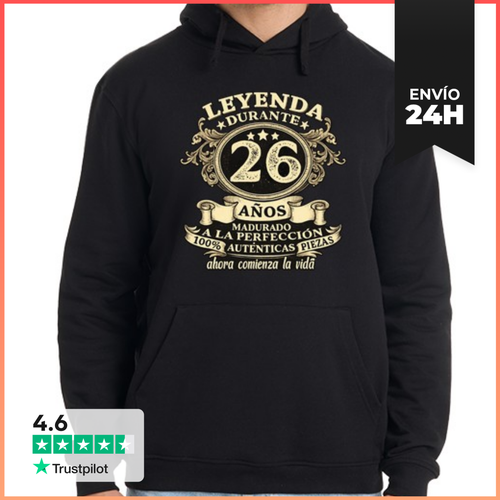 Sudadera Unisex Con Capucha Leyenda Durante 26 Años Madurado A La - latostadora.com - Modalova