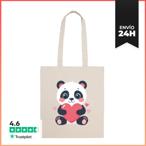 Bolsa De Tela Oso Panda Kawaii Con Corazón LaTostadora - latostadora.com - Modalova