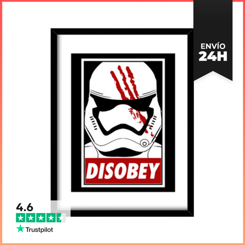 Cuadro Con Marco Vertical Disobey (black) LaTostadora - latostadora.com - Modalova
