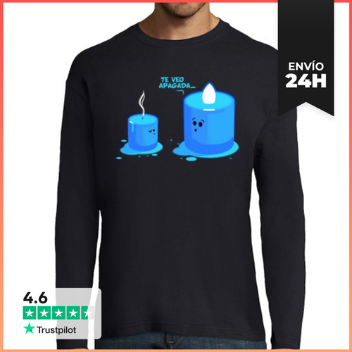 Camiseta Hombre Manga Larga Te Veo Apagada LaTostadora - latostadora.com - Modalova