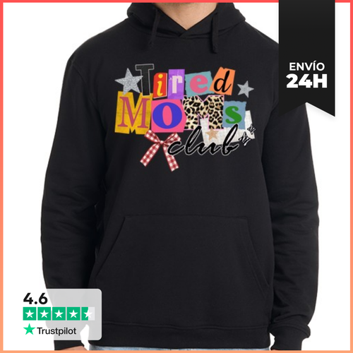 Sudadera Unisex Con Capucha TIRED MOMS CLUB COLLAGE LaTostadora - latostadora.com - Modalova