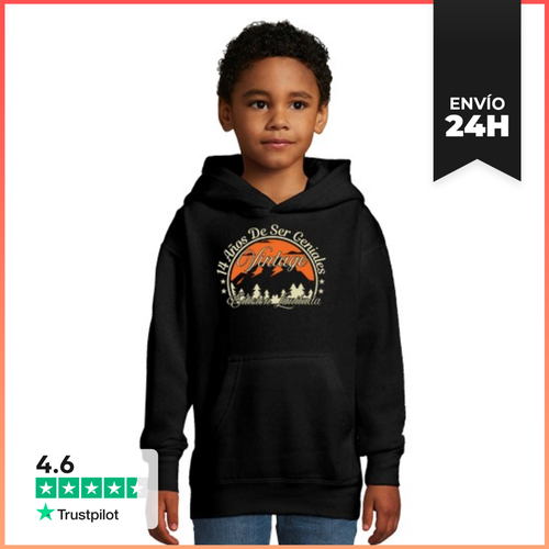 Sudadera Para Niños Con Capucha 14 Años De Ser Genial Vintage - latostadora.com - Modalova