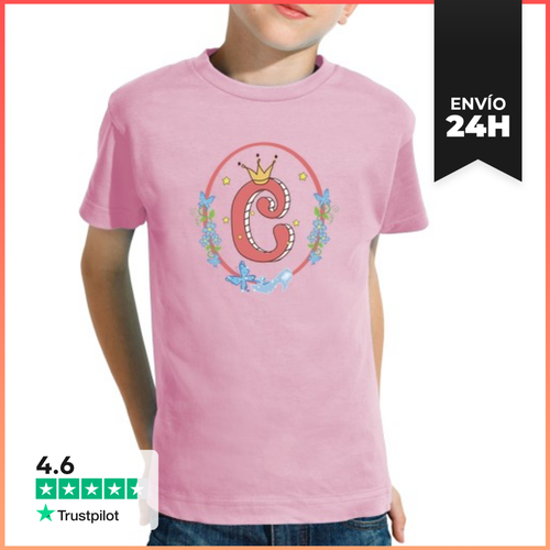 Camiseta Clásica Para Niños Letra C Princesas LaTostadora - latostadora.com - Modalova