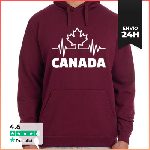 Sudadera Unisex Con Capucha Latidos Del Corazón De Canadá - latostadora.com - Modalova