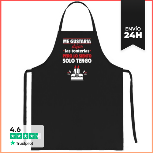 Delantal Solo Tengo 40 Años Cumpleaños 40 LaTostadora - latostadora.com - Modalova