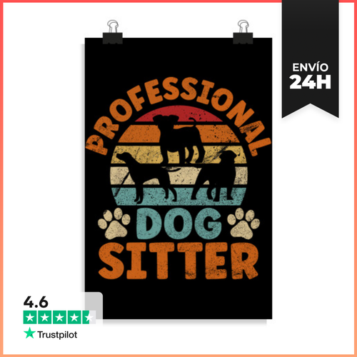 Póster Vertical Entrenador De Perros Comandos De Perro Sentarse - latostadora.com - Modalova