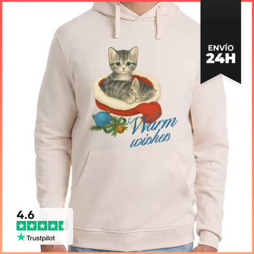 Sudadera Unisex Con Capucha WARM WISHES XMAS CATS LaTostadora - latostadora.com - Modalova