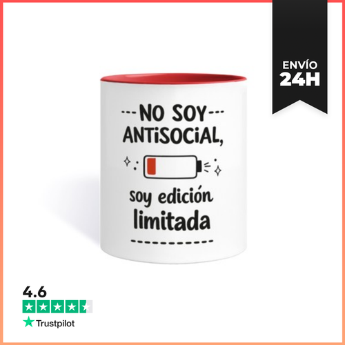 Taza De Colores Humor No Soy Antisocial LaTostadora - latostadora.com - Modalova