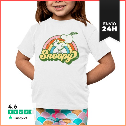 Camiseta Clásica Para Niños Snoopy Rainbow LaTostadora - latostadora.com - Modalova