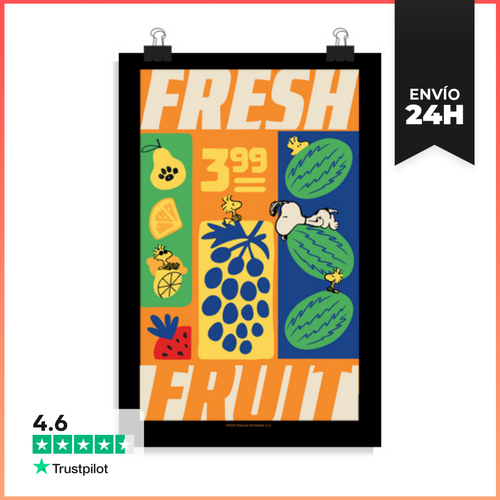 Póster Vertical Snoopy Fresh Fruit LaTostadora - latostadora.com - Modalova