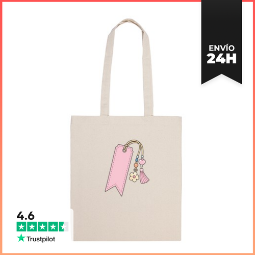 Bolsa De Tela Marcapáginas Rosa Con Pompones Y Flor LaTostadora - latostadora.com - Modalova
