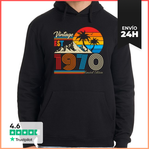 Sudadera Unisex Con Capucha Vintage 1970 Estilo Retro Palmeras - latostadora.com - Modalova