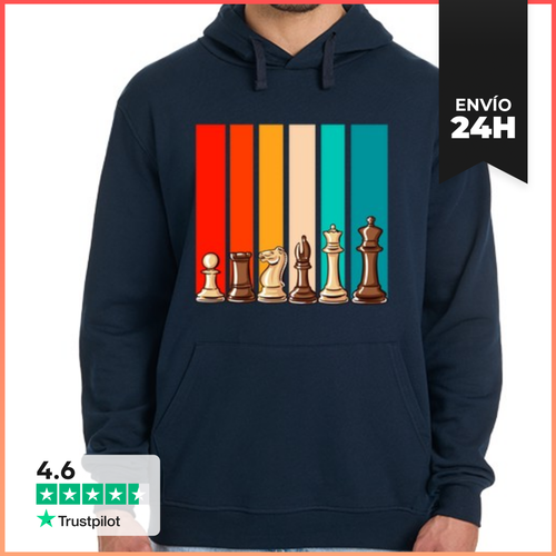 Sudadera Unisex Con Capucha Piezas Ajedrez Vintage Chess - latostadora.com - Modalova