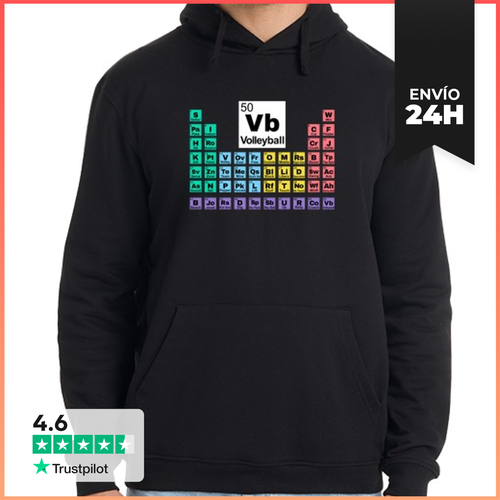 Sudadera Unisex Con Capucha Tabla Periódica De Voleibol - latostadora.com - Modalova